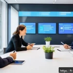경영지도사와 고객 맞춤형 컨설팅 - A modern French business consultant meeting with diverse company leaders in a bright Parisian office...